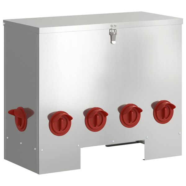 vidaXL Feeder per pollo Argento 60,5 x 29 x 51 cm Acciaio zincato