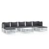vidaXL Set Salotto da Giardino 8 pz con Cuscini in Acciaio Bianco