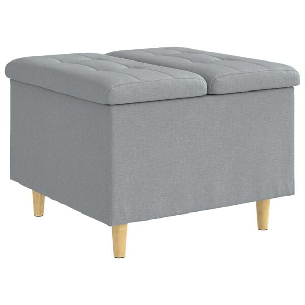 vidaXL Pouf contenitore Grigio chiaro 60 x 60 x 45 cm Tessuto