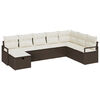 vidaXL Set di divani con cuscino Marrone e Crema polyrattan