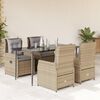vidaXL Set da Pranzo da Giardino 5 pz con Cuscini Beige in Polyrattan
