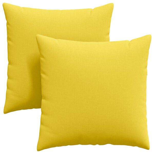 vidaXL Cuscini da Divano 2 pcs Giallo Chiaro 60 x 60 cm Tessuto