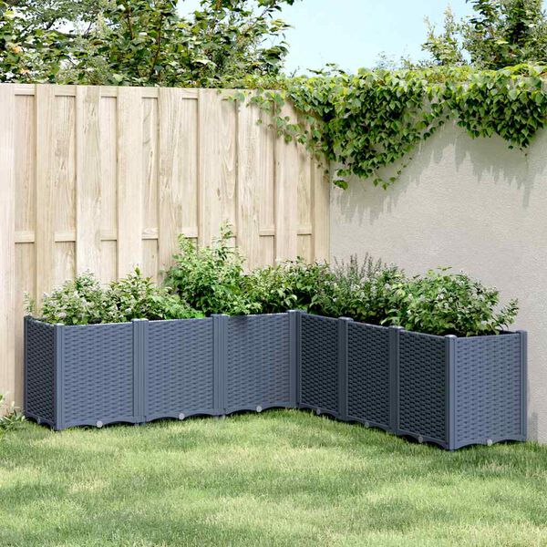 vidaXL Fioriera da Giardino Grigio Blu 160x160x53 cm in PP