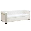 vidaXL Divano Chesterfield a 3 Posti in Finta Pelle Bianco