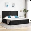 vidaXL Letto con contenitore e materasso Nero 200 x 200 cm Poliestere