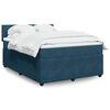 vidaXL Giroletto a Molle con Materasso Blu 140x190 cm in Velluto