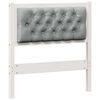 vidaXL Testiera Bianco e grigio chiaro 80 cm Legno di pino massello