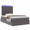 vidaXL Letto con contenitore e LED Grigio 120 x 200 cm Pelle Sintetica