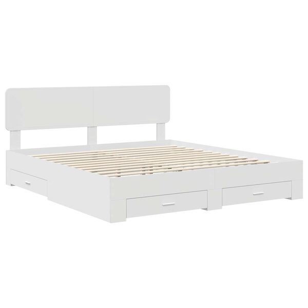 vidaXL Struttura del letto Bianco 200 x 200 cm Legno multistrato
