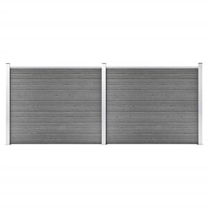 vidaXL Set Pannello di Recinzione in WPC 353x146 cm Grigio