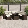 vidaXL Set Divani da Giardino 8 pz con Cuscini Marrone in Polyrattan