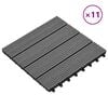 vidaXL Piastrella per Decking 11 pcs Grigio 30 x 30 cm WPC