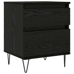 vidaXL Armadietto per letto con cassetto Rovere Nero 40 x 35 x 50 cm