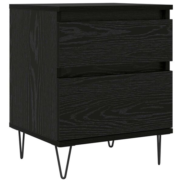 vidaXL Armadietto per letto con cassetto Rovere Nero 40 x 35 x 50 cm