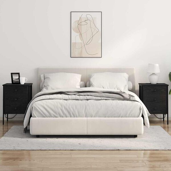 vidaXL Armadio da Notte Rovere Nero 42 x 41 x 61 cm Legno multistrato