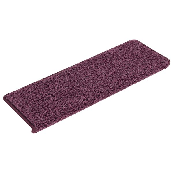 vidaXL Tappetini per scale 15 pz 65x21x4 cm Viola scuro con bordo rettangolare