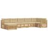 vidaXL Set di divani da esterno con cuscino 7 pcs Bianco e Beige