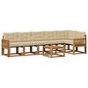 vidaXL Set di divani da esterno con cuscino 7 pcs Naturale e Beige