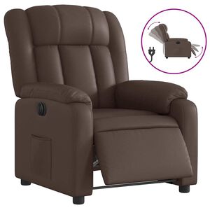 vidaXL Poltrona Reclinabile Elettrica Marrone in Similpelle