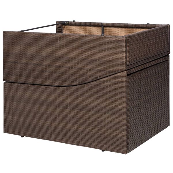 vidaXL Lettino con Cuscino in Polyrattan Marrone