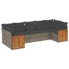 vidaXL Set Divani da Giardino 7 pz con Cuscini Grigio in Polyrattan