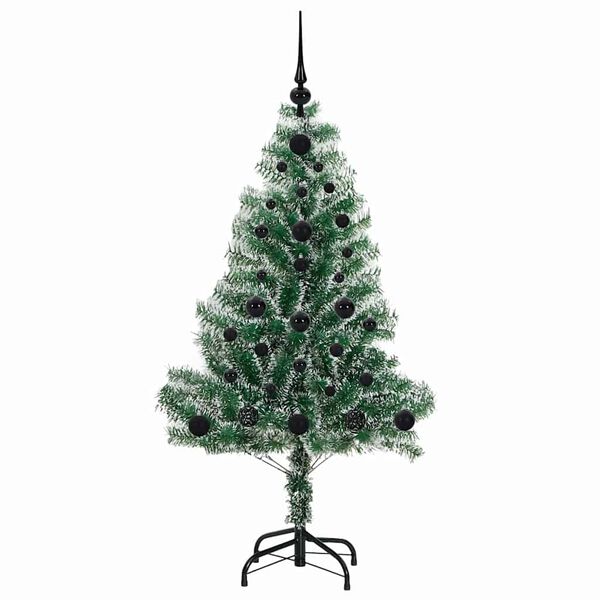 vidaXL Albero di Natale Artificiale Imbiancato con Luci LED 120 cm