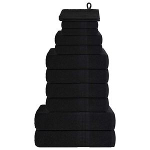 vidaXL Set di asciugamani 12 pezzi FROGN Nero 360 g/m&sup2;