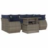 vidaXL Set Divani da Giardino 7 pz con Cuscini Grigio in Polyrattan