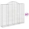 vidaXL Cesti Gabbioni ad Arco 7 pz 200x30x160/180 cm Ferro Zincato