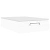 vidaXL Struttura Letto Pouf con Materasso Bianco 140x200 cm Similpelle