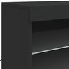 vidaXL Credenza con Luci LED Nera 60,5x37x67 cm
