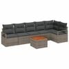 vidaXL Set Divano da Giardino 7 pz Grigio polyrattan