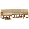 vidaXL Set di divani da esterno 6 pz Naturale e Beige Poliestere