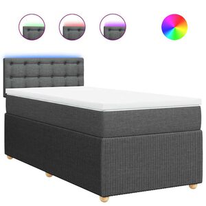 vidaXL Giroletto a Molle con Materasso Grigio Scuro 80x200 cm Tessuto