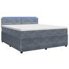 vidaXL Letto box spring con materasso Grigio Scuro 160 x 200 cm
