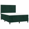 vidaXL Giroletto a Molle con Materasso Verde Scuro 140x190 cm Velluto