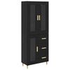 vidaXL Credenza Rovere Nero 69,5 x 34 x 180 cm Legno ingegnerizzato