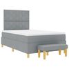 vidaXL Letto a molle con materasso Grigio chiaro 120 x 200 cm Tessuto