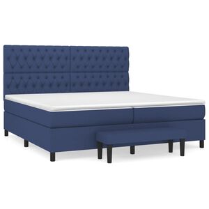 vidaXL Giroletto a Molle con Materasso Blu 200x200 cm in Tessuto