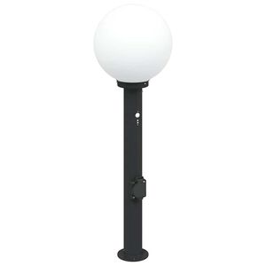 vidaXL Lampada a paletto con sensore e presa 80 cm Nera IP44