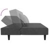 vidaXL Divano Letto a 2 Posti 2 Cuscini e Pouf Grigio Scuro in Velluto