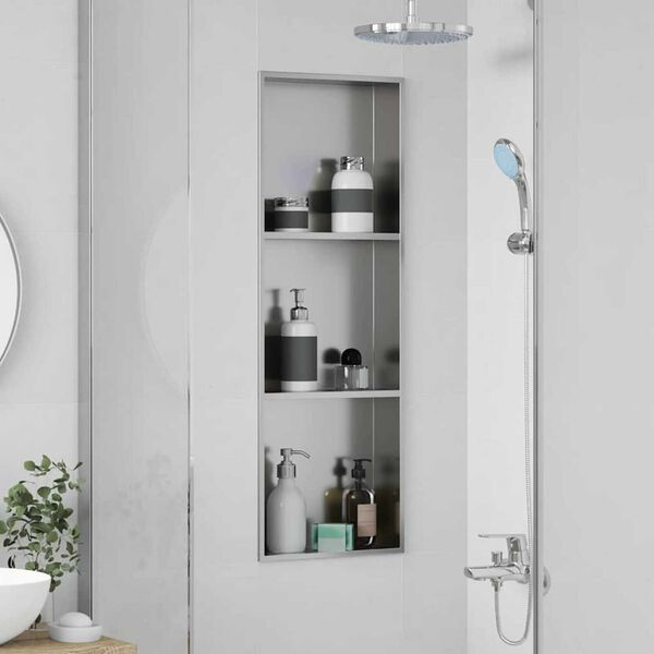 vidaXL Nicchia per doccia Argento 90 x 30 x 9,5 cm