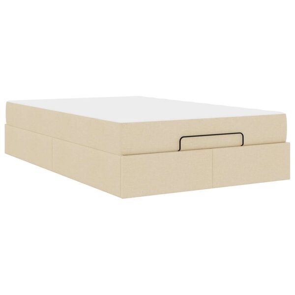 vidaXL Struttura letto con materasso con materasso 2 pcs Crema Tessuto