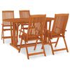 vidaXL Set da Pranzo per Giardino 5 pz in Legno Massello di Eucalipto