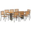 vidaXL Set da Pranzo per Giardino 9 pcs Grigio e Marrone polyrattan