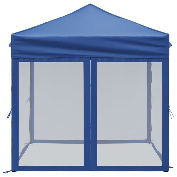 vidaXL Tenda per Feste Pieghevole con Pareti Laterali Blu 2x2 m
