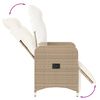 vidaXL Sedie da Giardino Reclinabili 2pz con Tavolino Polyrattan Beige