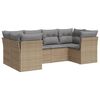 vidaXL Set Divano da Giardino 6 pz con Cuscini Beige in Polyrattan
