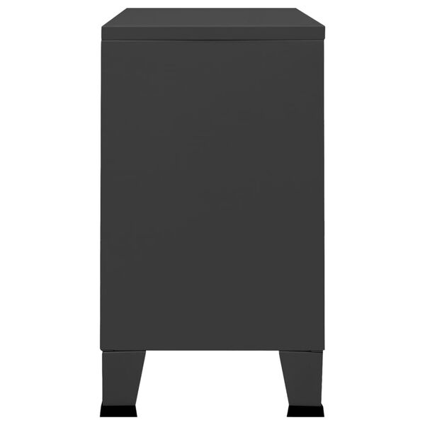 vidaXL Credenza Antracite Industriale 105x35x62 cm in Metallo e Vetro