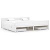 vidaXL Giroletto 4 Cassetti Bianco in Legno Massello di Pino 200x200cm